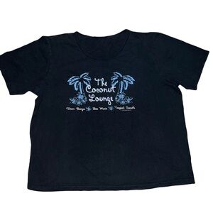 Sonoma The Coconut Lounge Palm Trees Black Short Sleeve Graphic Tee Size Large